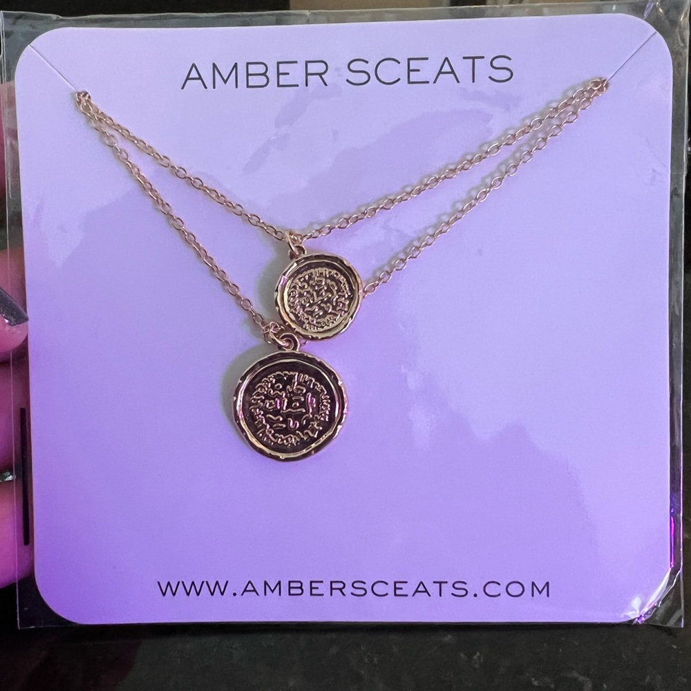 Amber Sceats Gold Medallion Necklace NEW